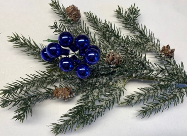 Weihnachtskugel / Spiegelbeere blau glanz